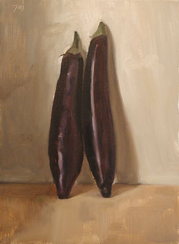 Painting of Still life with Aubergines