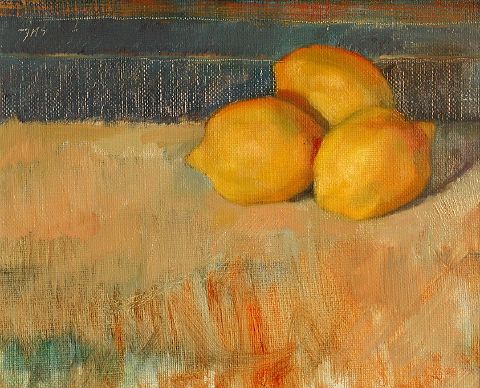 Painting of Still life with three lemons